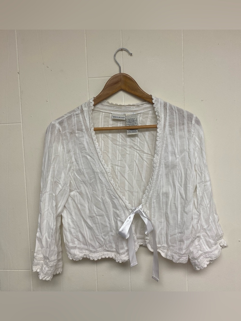 White Stag White Lace-Trim Cardigan